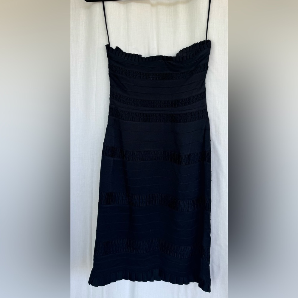 Temperley London Strapless Black Scallop Cocktail Dress Princess Kate Style Sz6